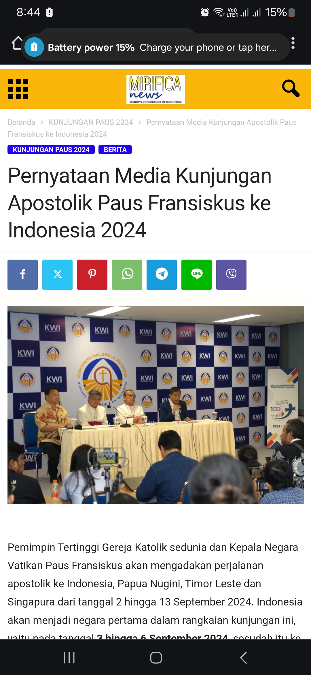 Press Conference KWI terkait kunjungan Paus Fransiskus. Foto: Mirifica.net