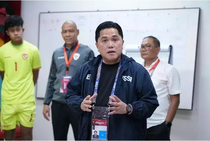 HEBOH: Ketua Umum PSSI Erick Tohir menumumkan PHK Pada 44 Karyawan yang terlibat dalam kasus. (FOTO: PSSI)