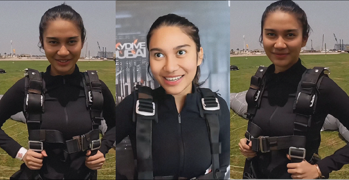 Azizah Salsha Sky Diving di Dubai