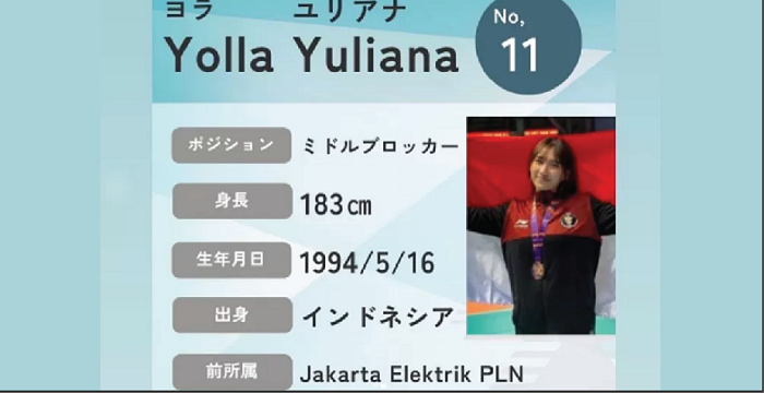 Yolla Yuliana gabung Klub Voli Asal Jepang Tokyo Sunbeams