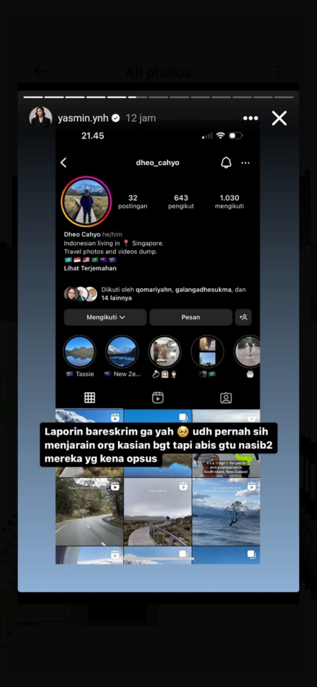 Salah satu screenshot yang postingan Yasmin yang tersebar di media sosial. Sumber: X