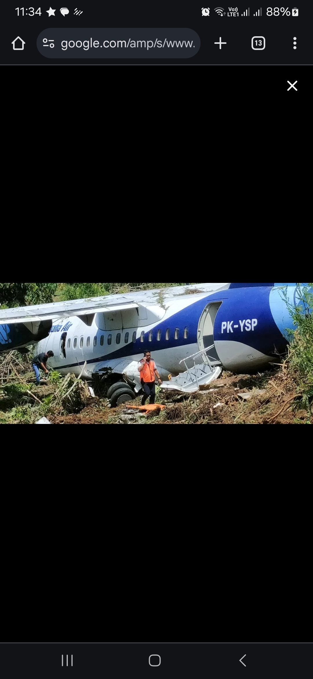 Kondisi pesawat yang tergelincir. Foto: Cendrawasih Pos