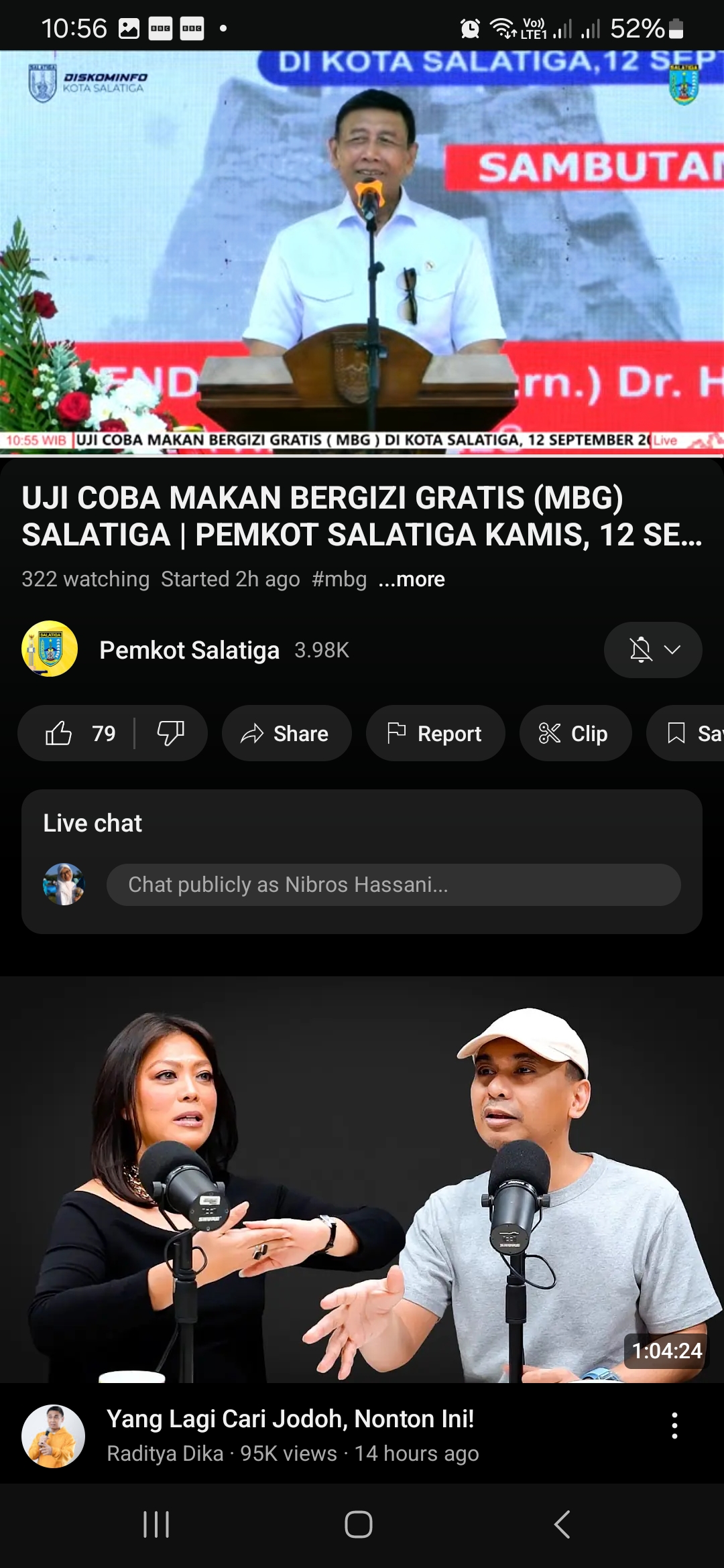 Wiranto hadir di Salatiga dalam uji coba MBG perdana di Jateng, Kamis (12/9/2024).