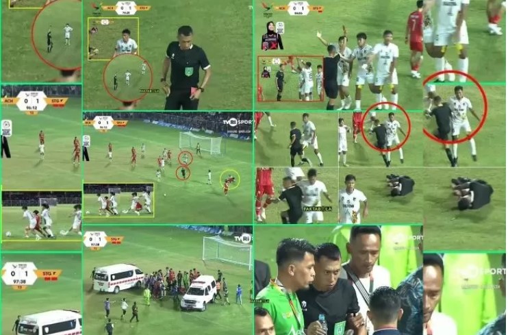 TEREKAM: Kronologi Eko Agus Sugiharto ketika dipukul pemain Sulteng di PON XXI Aceh-Sumut 2024. (Tangkapan Layar)