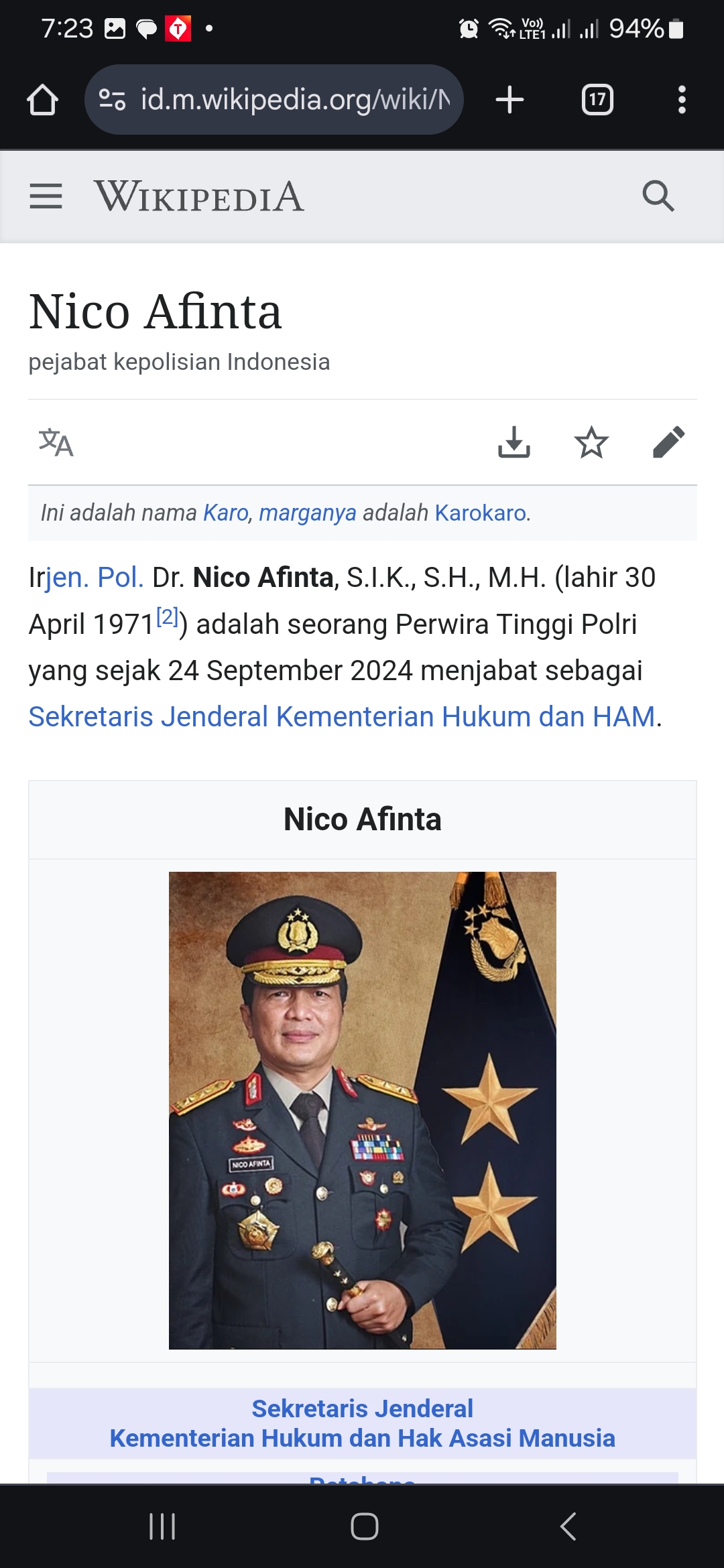 Irjen Pol Nico Afinta.