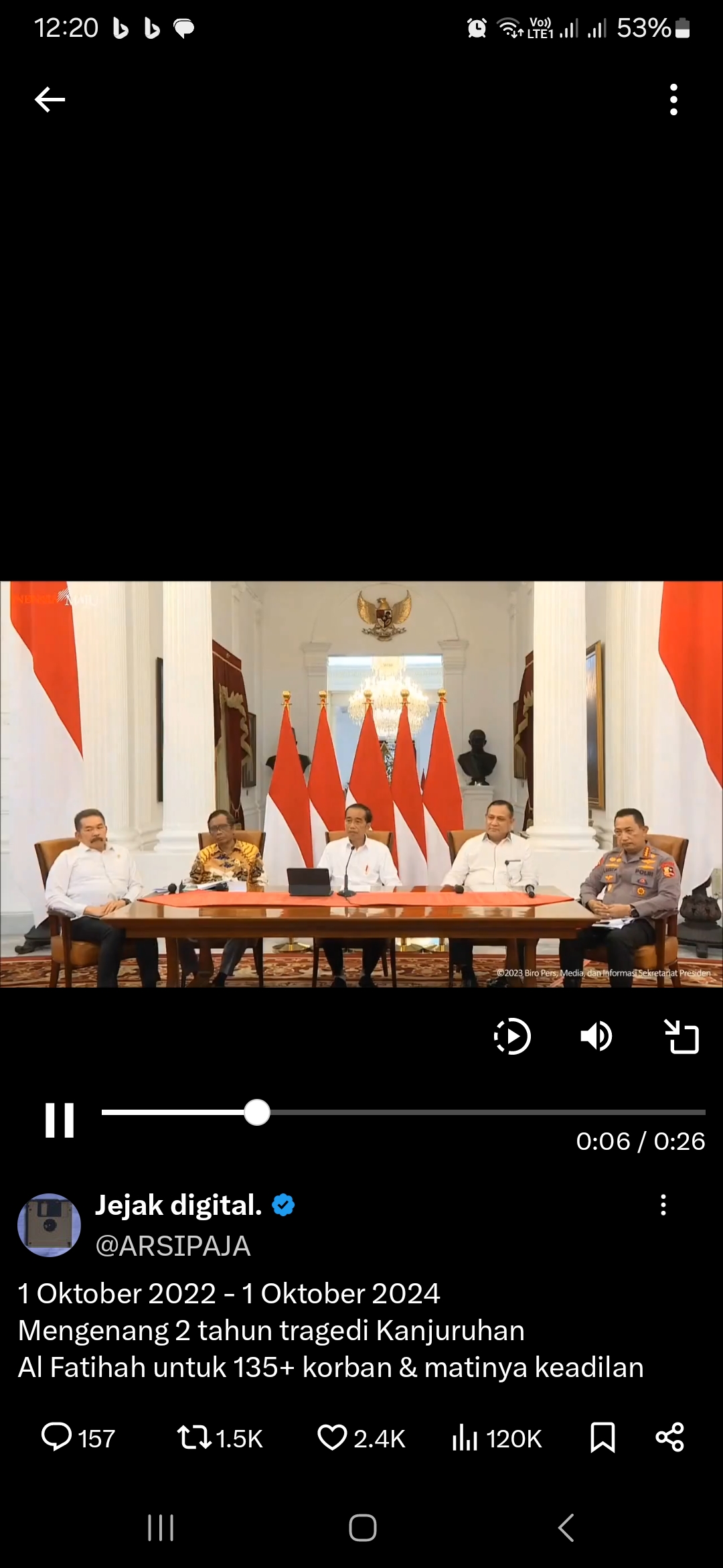 Konferensi Pers di Istana Merdeka pada Selasa (7/2/2023)