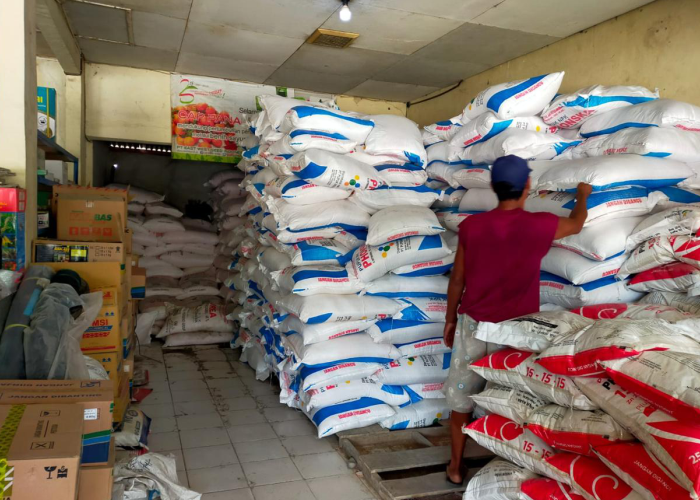 PUPUK BERSUBSIDI: Sejumlah petani di Blora mengambil pupuk bersubsidi baru-baru ini.