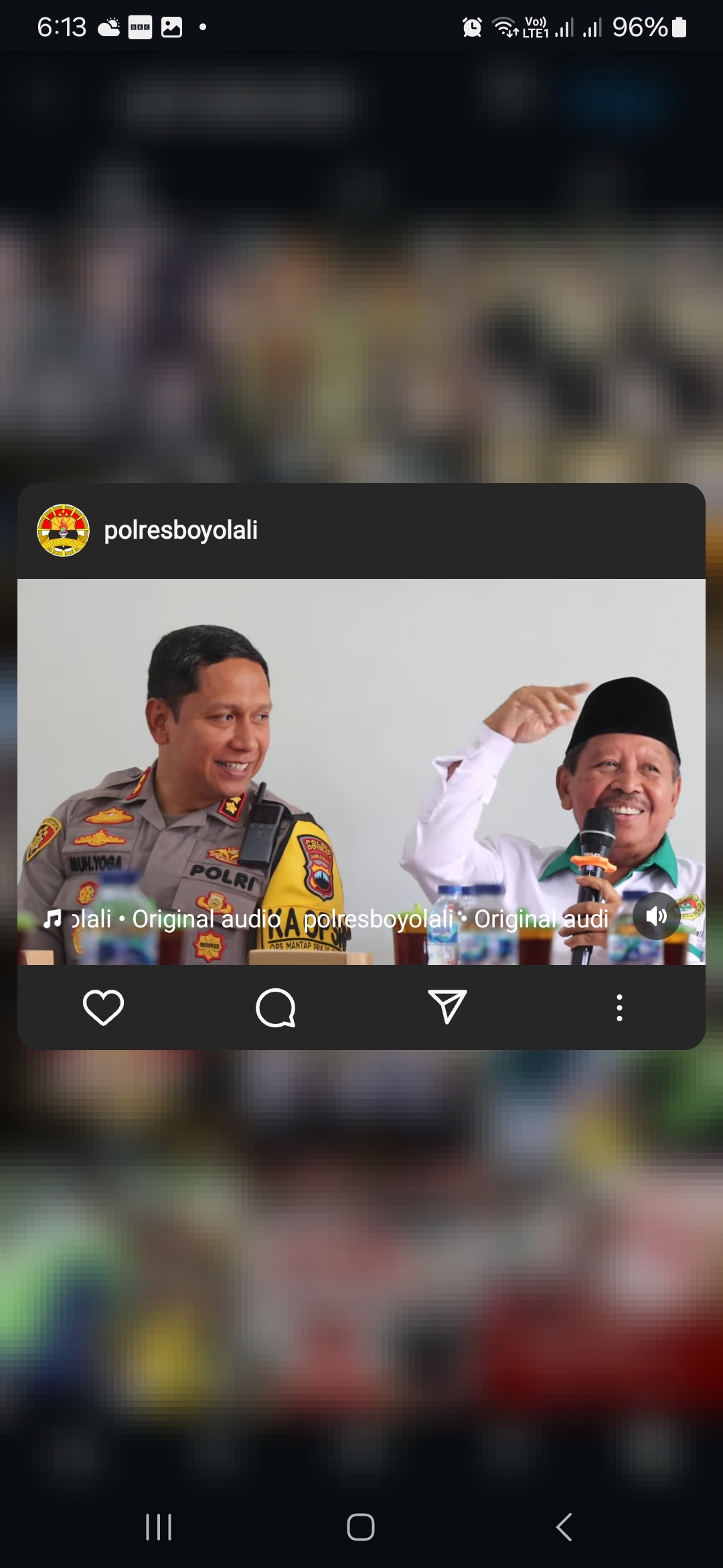 Kapolres Boyolali saat menghadiri sebuah acara. Instagram @polresboyolali