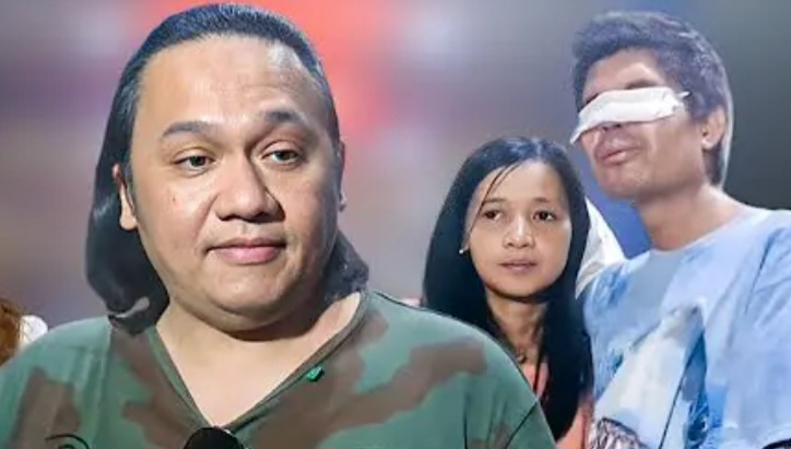 LAPORKAN KE POLISI: Farhat Abbas dan Agus Salim, korban yang disiram air keras melaporkan Novi, si penggalang donasi ke polisi.