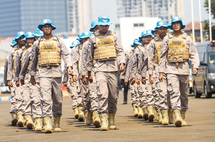 SOLID: Para punggawa Persijap Jepara mengikuti TC ala militer di Pusat Misi Internasional Polri Jakarta untuk mengisi jeda kompetisi.