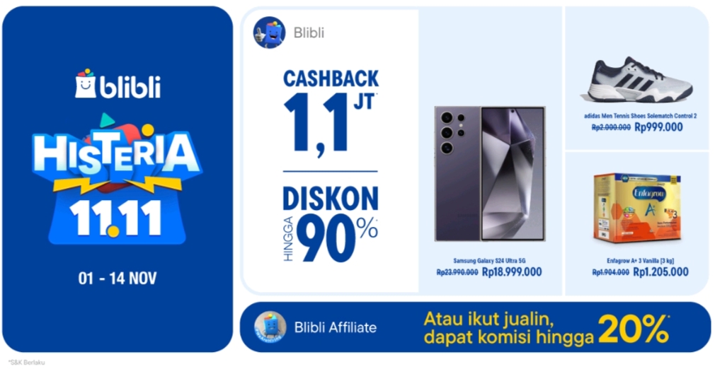 Promo 11.1 di Blibli hadir sebentar lagi.