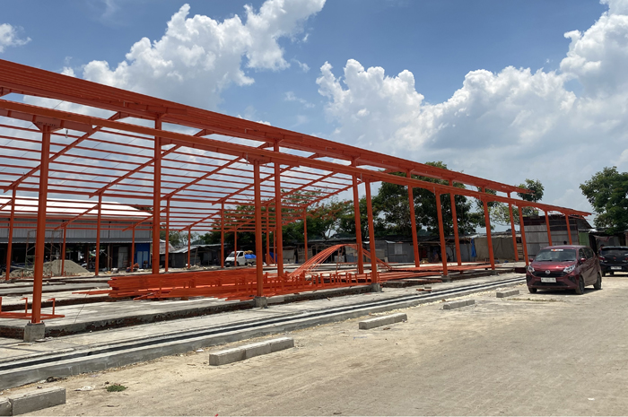 DIBANGUN: Blok baru di Pasar Sidomakmur gunakan anggaran banyuan Kementerian Perdagangan.
