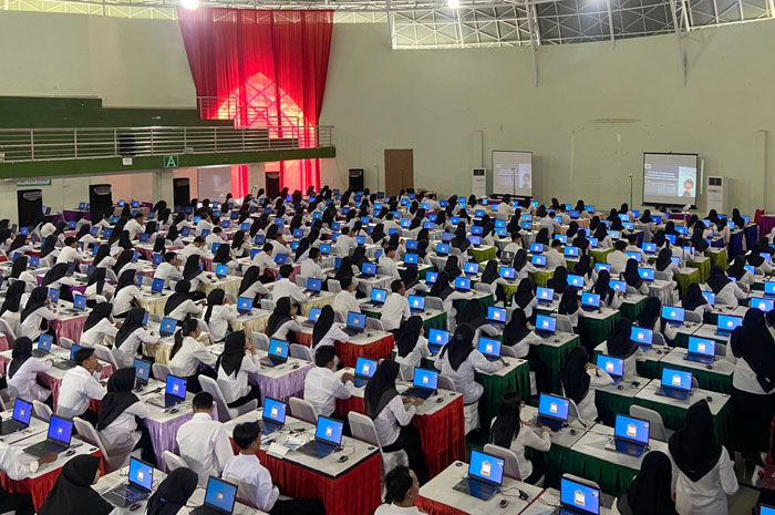 UJIAN: Pelaksanaan seleksi kompetensi dasar (SKD) CPNS Kabupaten Pati 2024 yang digelar di kampus Unimus&nbsp;Semarang pada 4-5 November lalu.