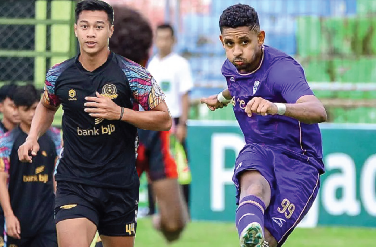 Panas: Bek tengah Persipa M. Sabillah (kiri) siap hadapi Ronny Maza (kanan), pemain depan Rans Nusantara FC
