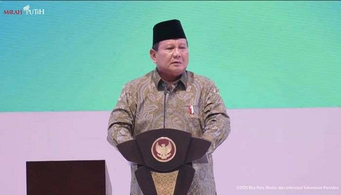 Presiden Prabowo di peringatan Harlah ke-102 Nahdlatul Ulama, di Jakarta, Rabu (5/2/2025). (Dok. Biro Pers, Media, dan Informasi Sekretariat Presiden / Tangkapan layar Youtube : Sekretariat Presiden)