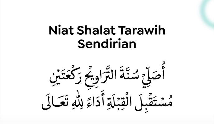 Niat shalat tarawih sendirian (Foto : Unggahan X @nu_online)