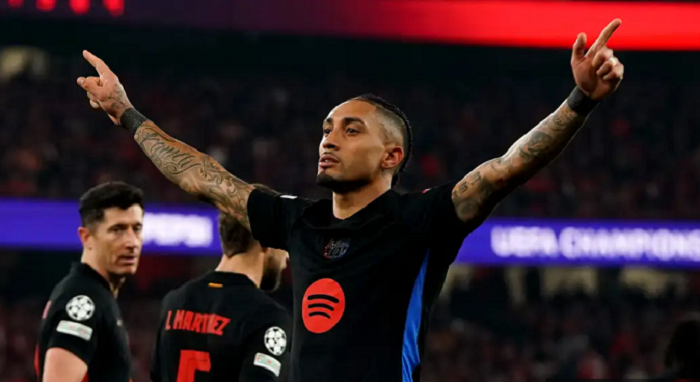 Raphinha menjadi penentu kemenangan Barcelona atas Benfica