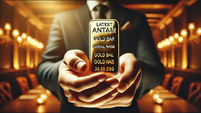 Ilustrasi orang memegang emas antam