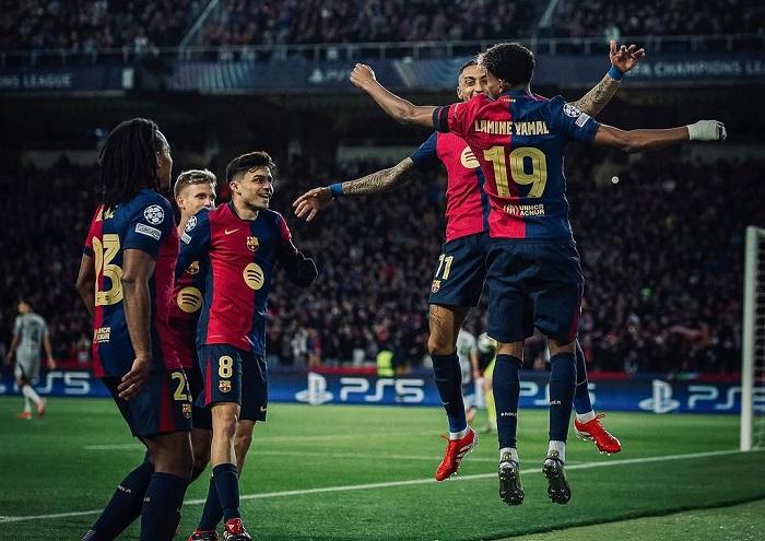 Tim Barcelona yang diisi Lamine Yamal, Rafinha, Pedri dan Olmo