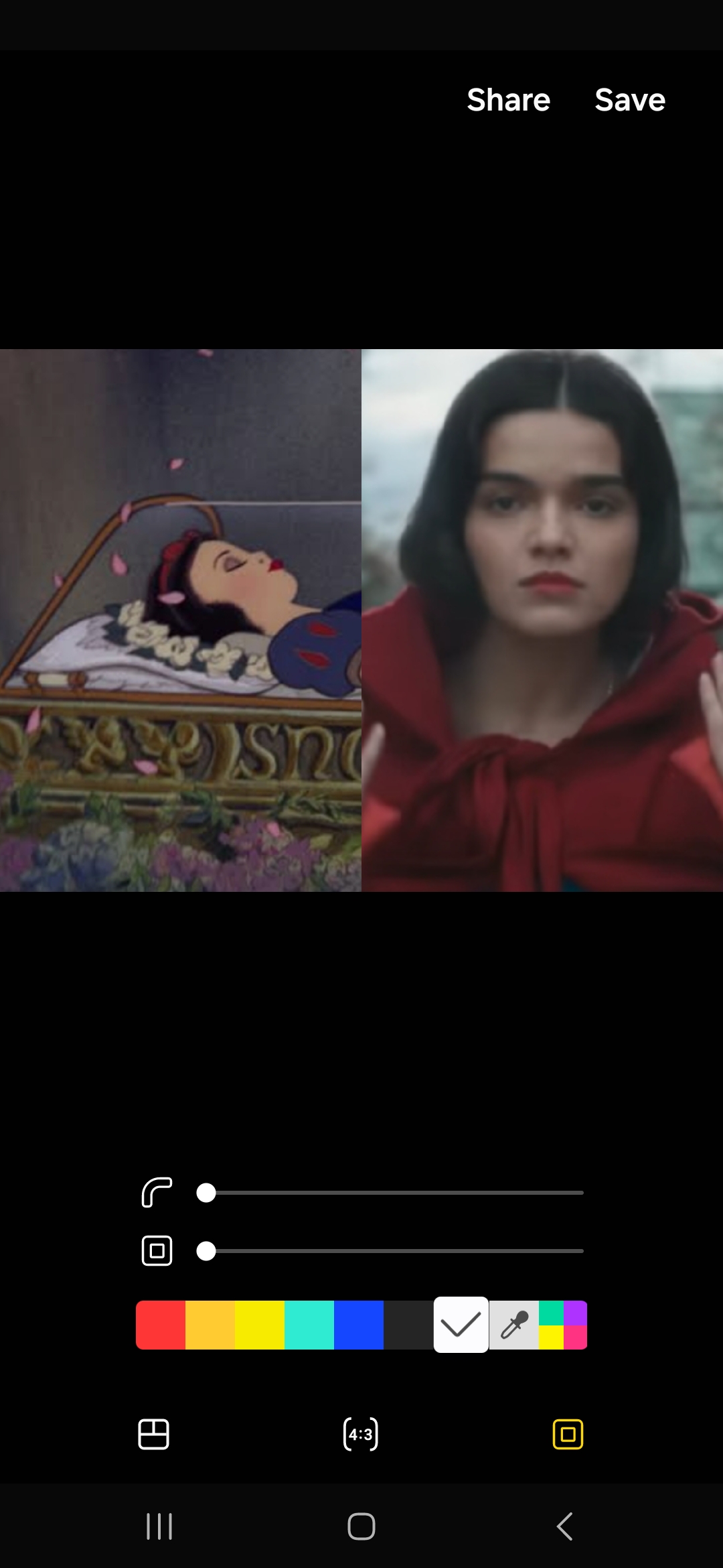 Kolase foto Snow White versi animasi dan live action. Source: Youtube