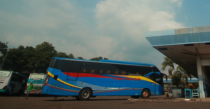 BERTAMBAH: Beberapa bus AKAP tengah parkir menunggu penumpang di Terminal Jepara Kota. Pemkab Jepara menyediakan 11 armada bus akomodir mudik gratis.