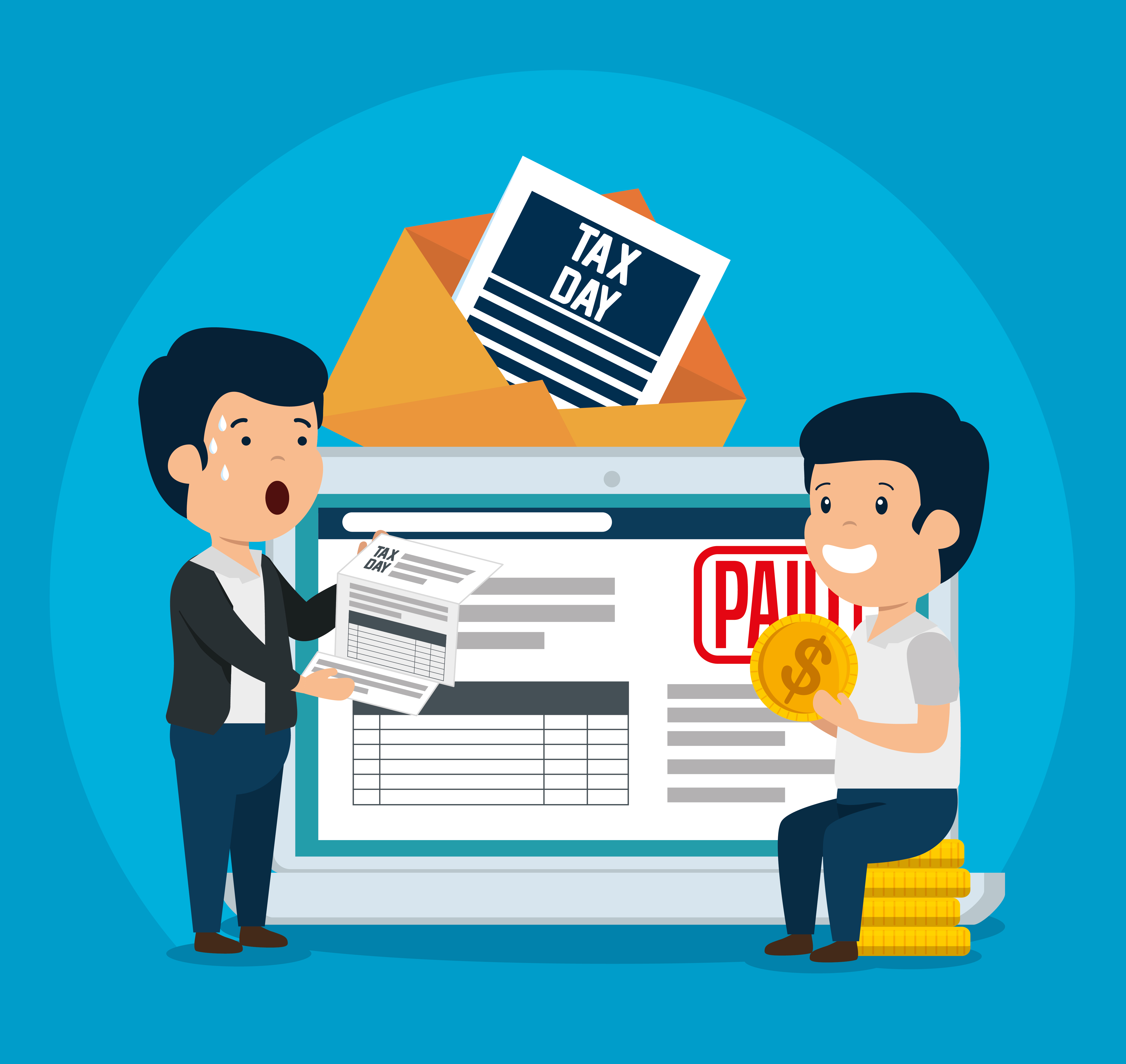 men with business service tax and tablet vector illustration (freepik.com)