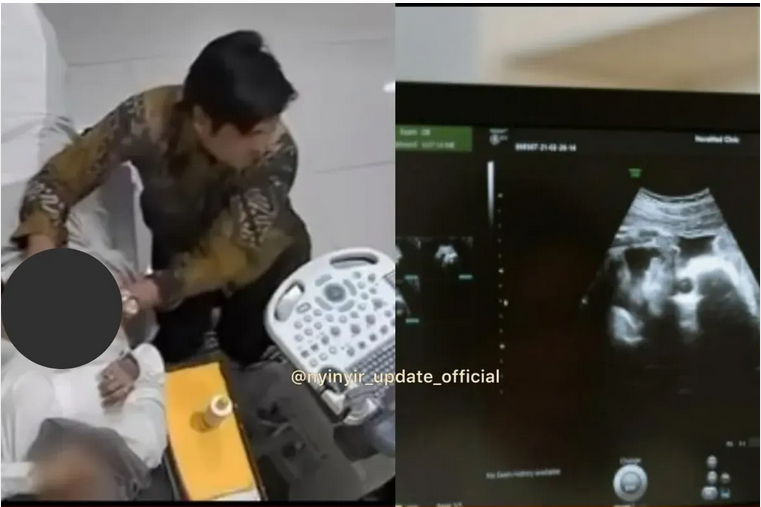 Tangkapan layar video viral dokter kandungan lecehkan pasien.