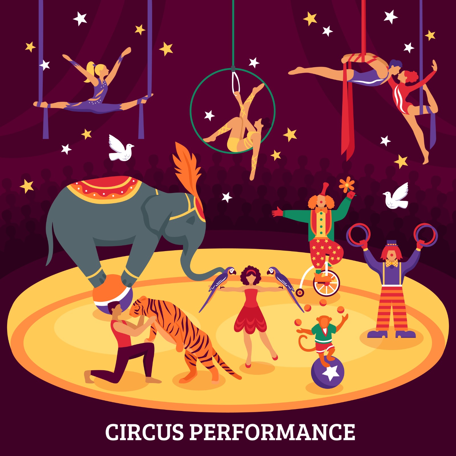 Illustration of Circus Performance (image by freepik.com)