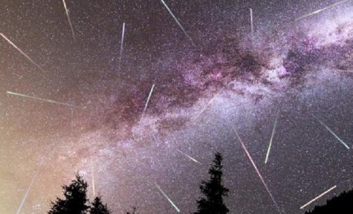 Ilustrasi hujan meteor.