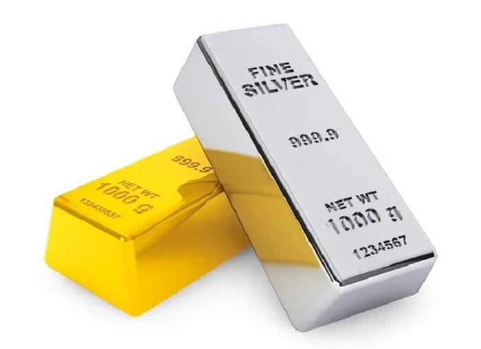 Emas dan perak batangan.