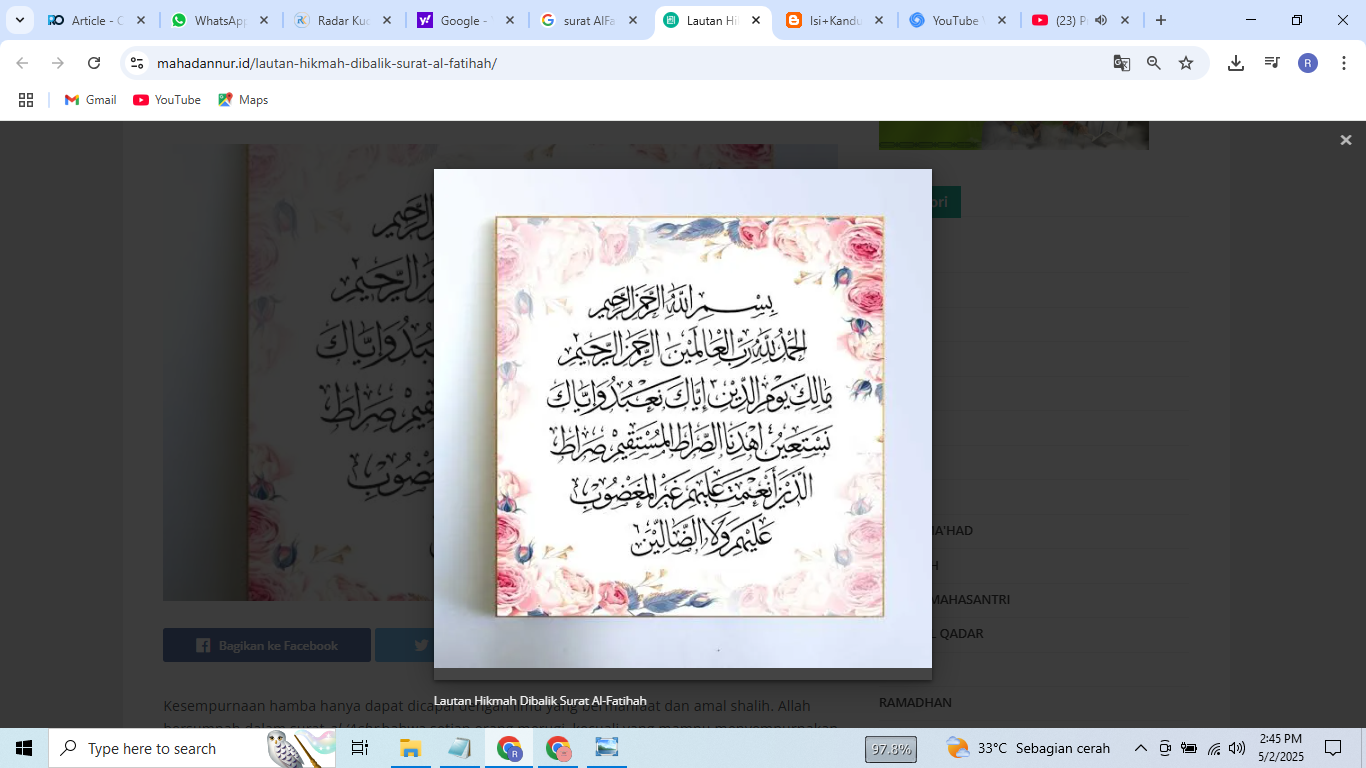 Ilustrasi Surat Al Fatihah