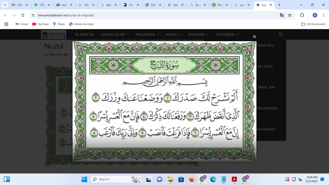 Ilustrasi Surat Al Insyirah.