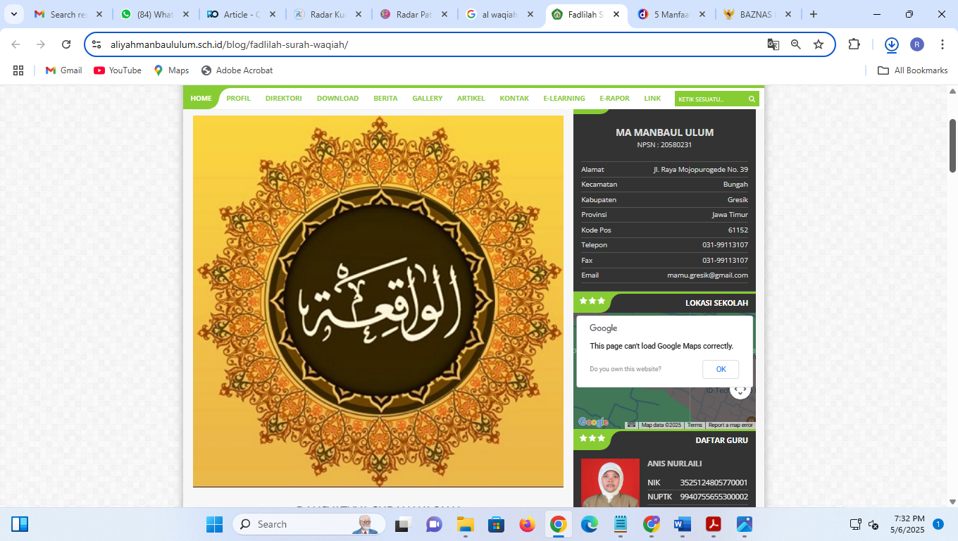 Surat Al Waqiah (sumber: aliyyahmambaululum)