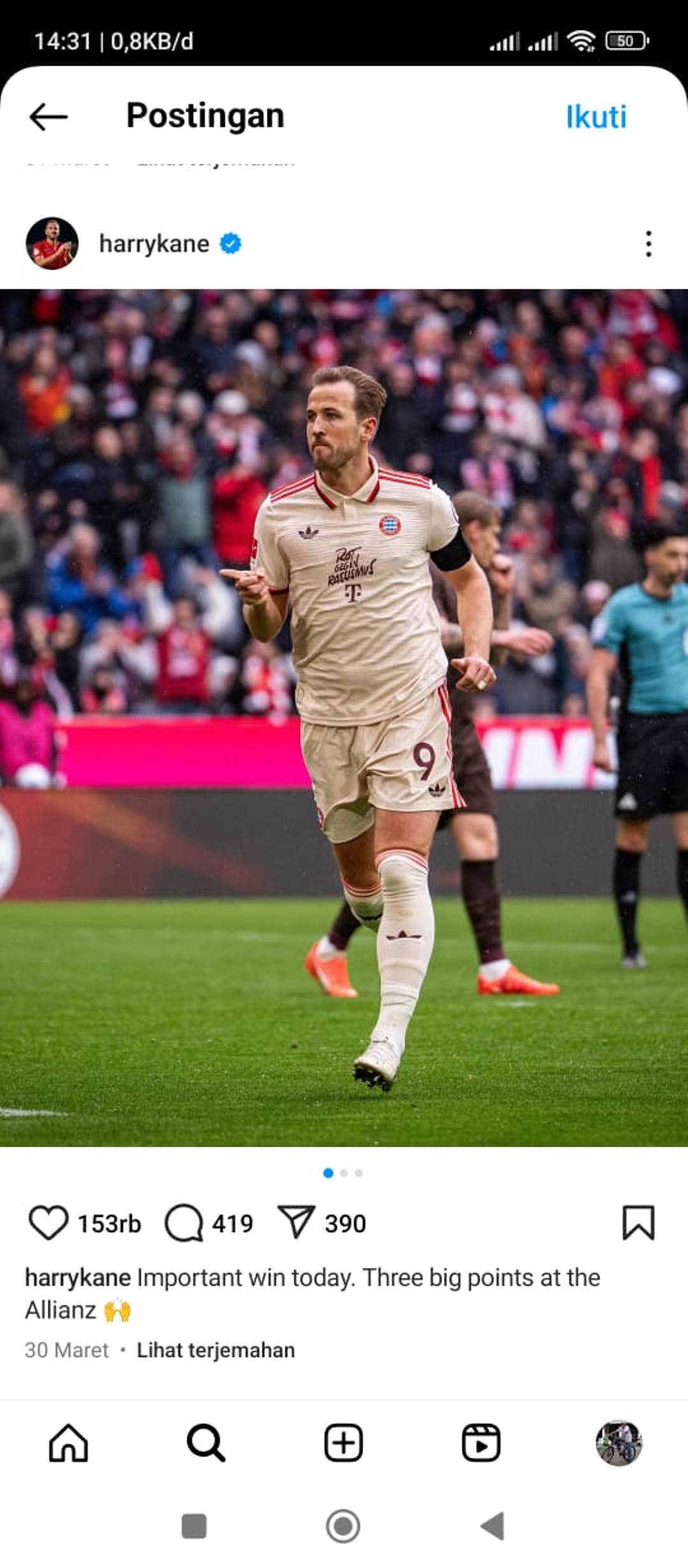 GOAL : Harry Kane Melakukan Selebrasi Setelah Mencetak Gol