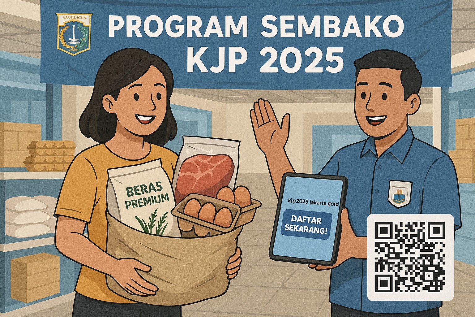 Ilustrasi program sembako KJP 2025.