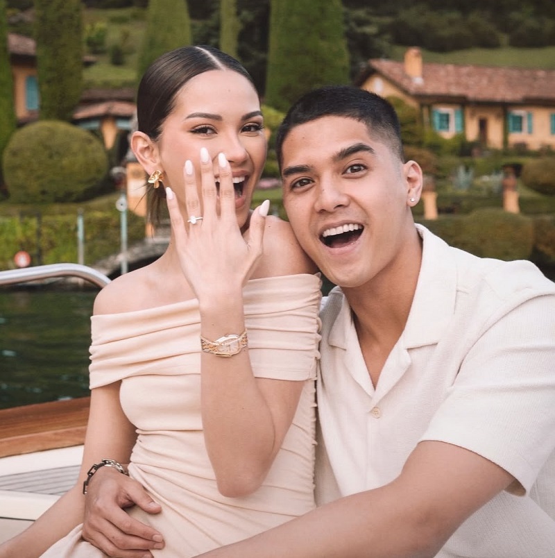 Al dan Alyssa saat lamaran di Como Italia