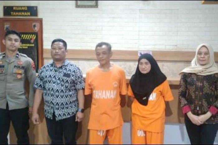 RINGKUS: Polda Jateng saat gelar perkara yang menyeret Ketua Pemuda Pancasila Blora, Munaji dan sang istri saat ditetapkan sebagai tersangka.