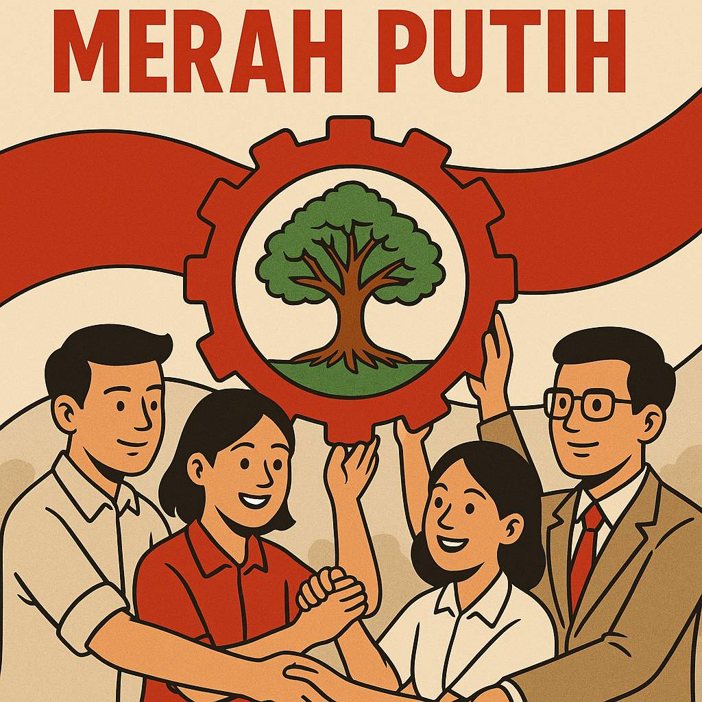 Ilustrasi koperasi merah putih