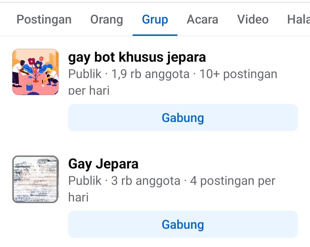 Tangkapan Layak Grup Facebook Gay Jepara