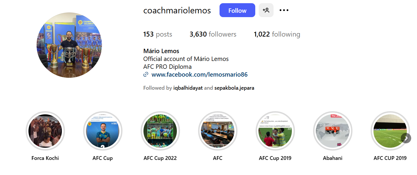 INSTAGRAM MARIO LEMOS.