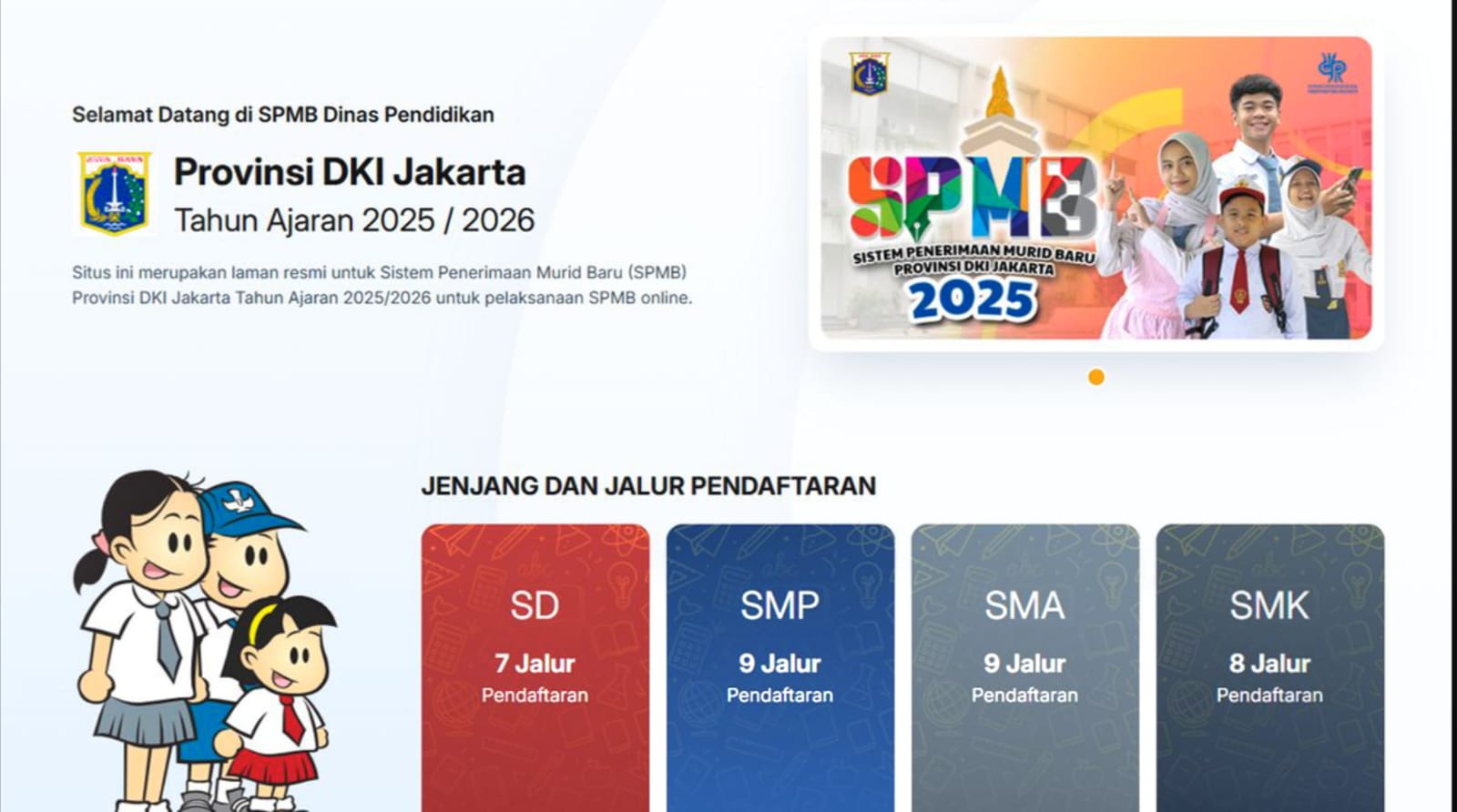 Poster SPMB Jakarta 2025 jalur afirmasi prioritas kedua resmi dibuka. spmb.jakarta.go.id