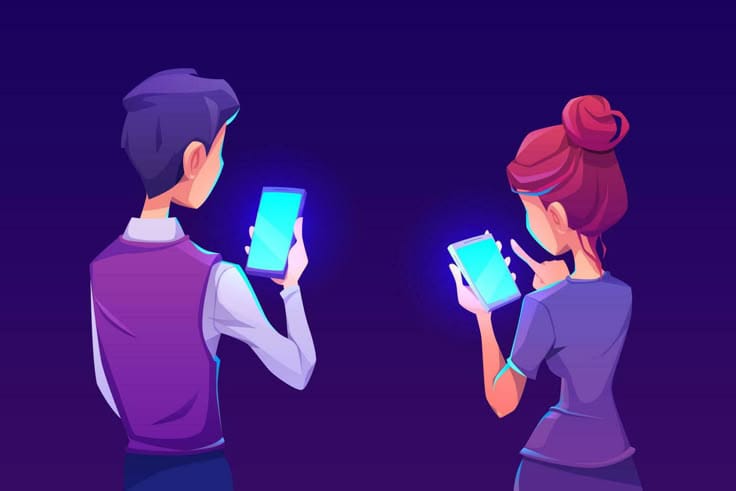 Ilustrasi orang menggunakan ponsel