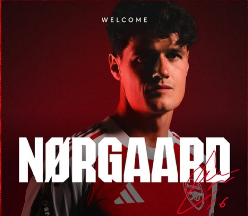 Christian N&oslash;rgaard resmi bergabung dengan Arsenal