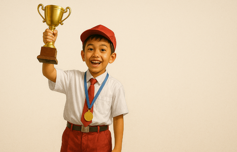 Ilustrasi anak SD berprestasi