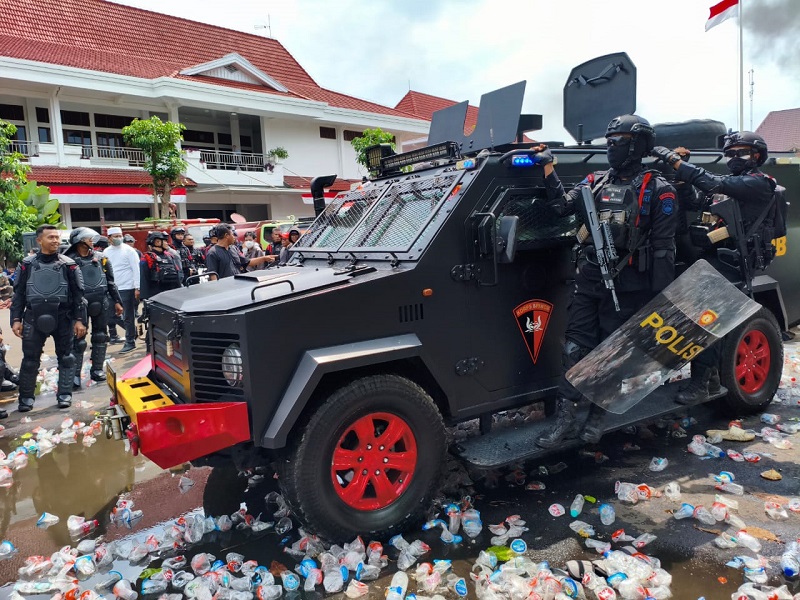 Suasana demo di Pati pada tanggal 13 Agustus 2025