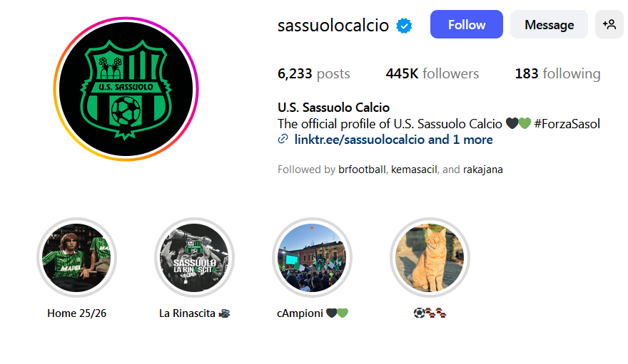 Instagram Sassuolo