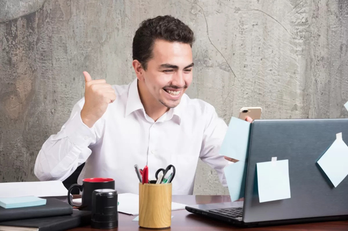 Ilustrasi sukses dan gembira