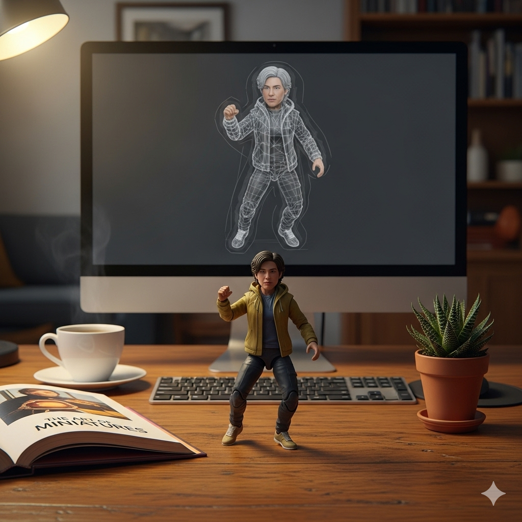 Ilustrasi Tren Miniatur AI menggunakan google gemini