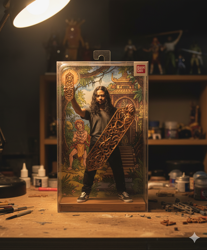 Ilustrasi Miniatur AI Ala Action Figure Bandai Pakai Google Gemini