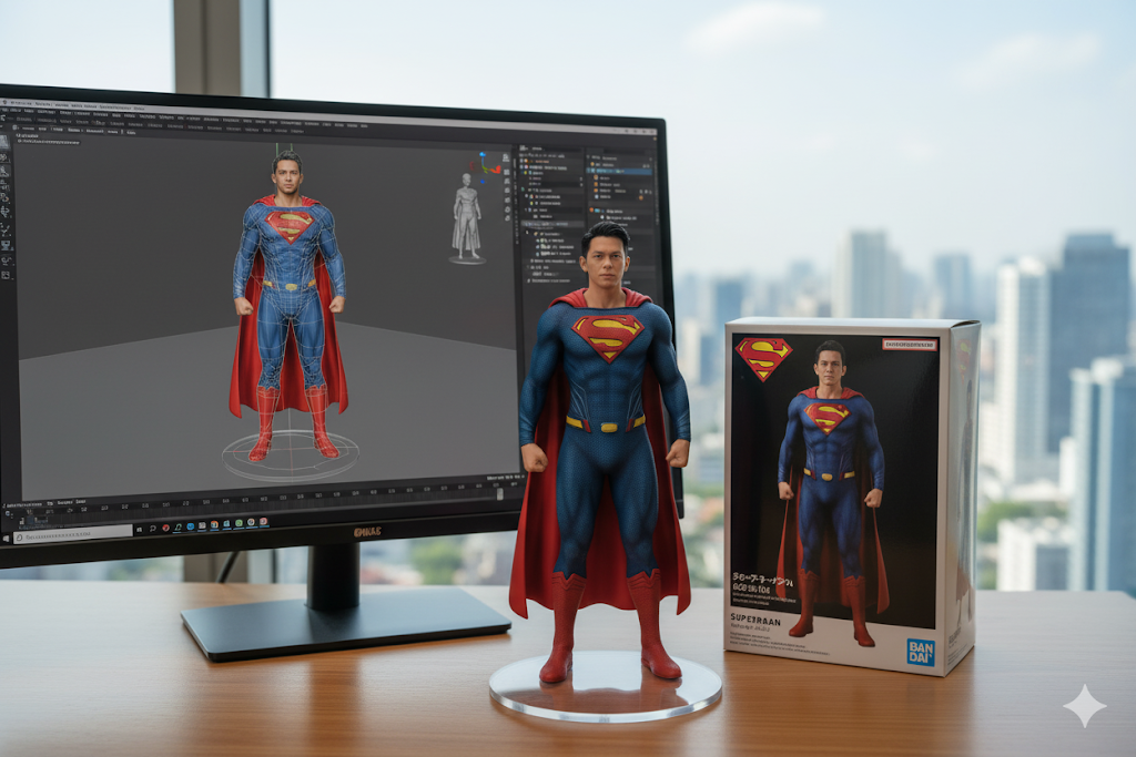 Ilustrasi Miniatur AI Ala Superhero Pakai Google Gemini